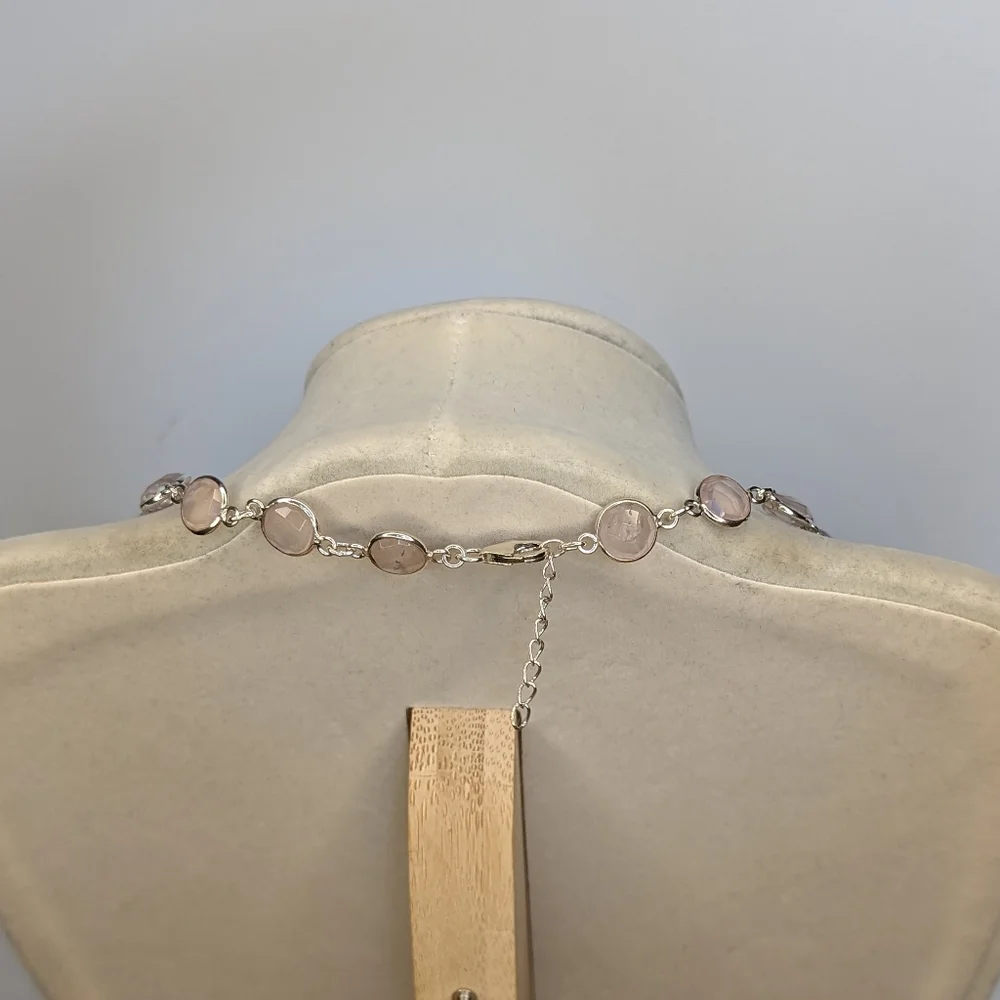 Rose Quartz Necklace S925 Sterling Silver - Picture 7 of 7